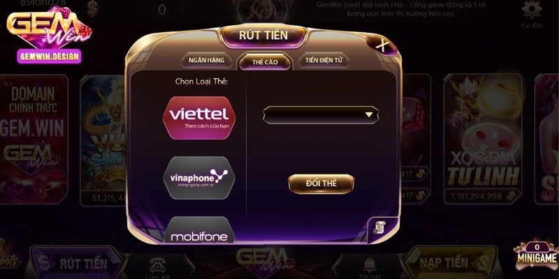 Hỗ trợ đổi thưởng với tất cả nhà mạng lớn của Việt Nam